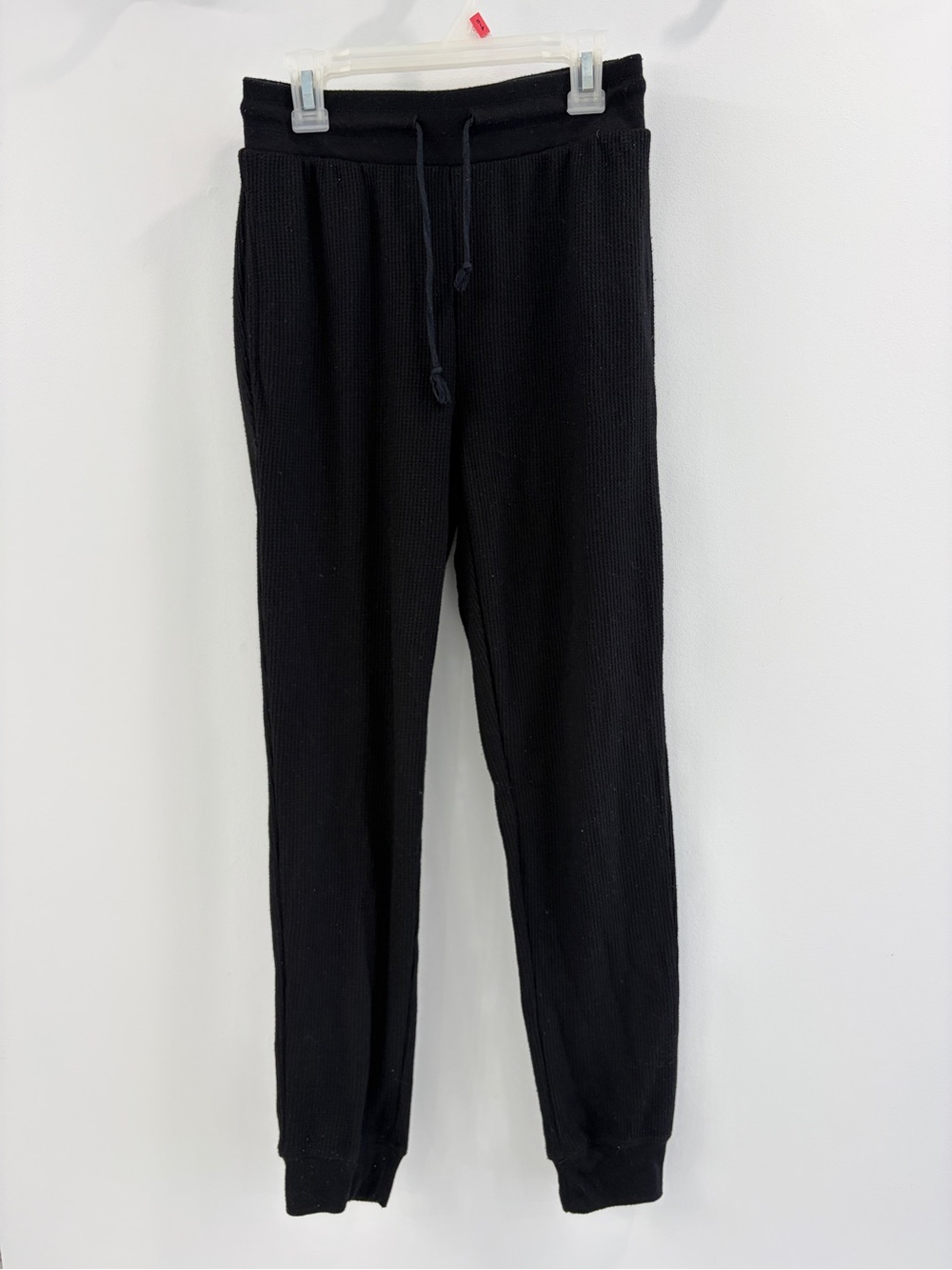 Waffle Black Joggers - XS